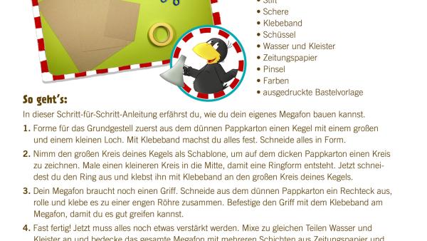 Anleitung zum Megafon von "Der kleine Rabe Socke"