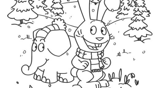 Elefant und Hase im Schnee | Rechte: KiKA/WDR