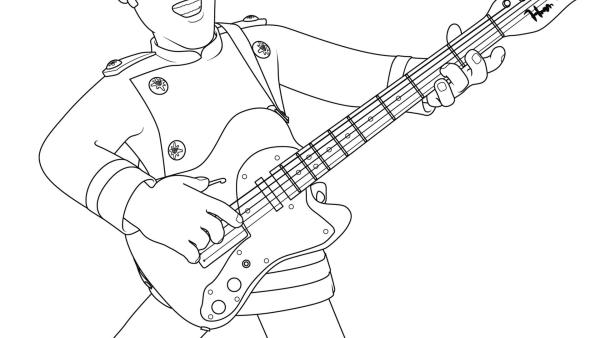 Feuerwehrmann Elvis spielt Gitarre | Rechte: KiKA/HIT Entertainment
