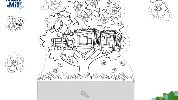 Bastelbogen für Fidis Garten mit Baumhaus