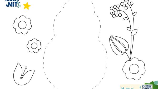 Malvorlage Küken für ein Osterpuzzle