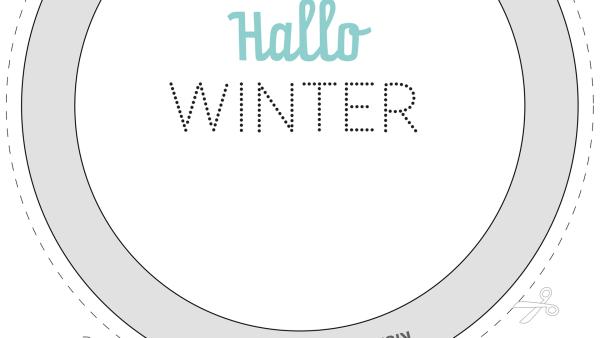 Bastelvorlage für einen Winterkranz