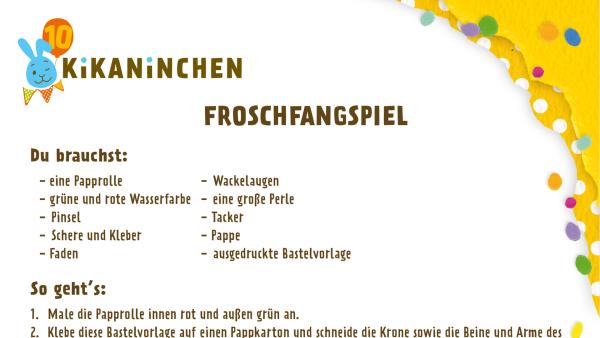 Druckvorlage für das Froschfangspiel