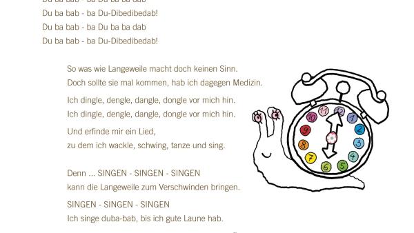 Der Liedtext vom "Langweilelied" zum ausdrucken und mitsingen.