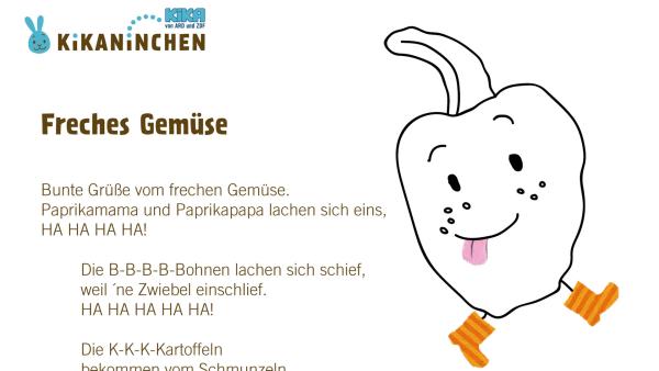 Kikaninchen und seine Freunde singen gemeinsam "Freches Gemüse". 