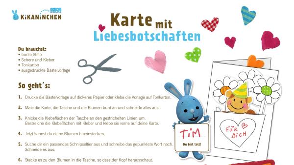 Die Bastelvorlage zum Ausdrucken für eine Karte mit Liebesbotschaften für deine Mama, Papa, Opa, Oma oder andere tolle Menschen.