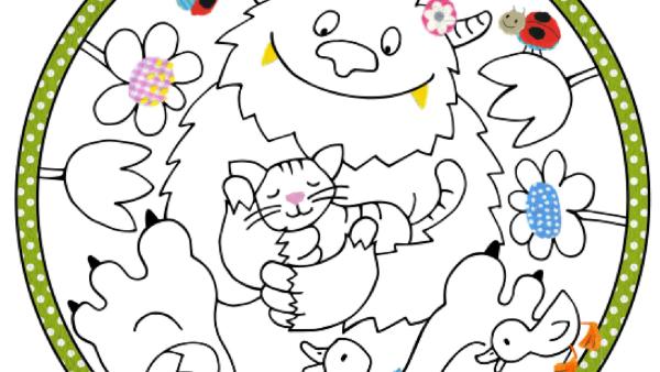 KiKANiNCHEN Monster-Mandala für das Fenster