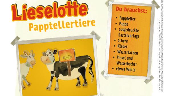 Bastelanleitung und Druckvorlage für Papptellertiere von der Postkuh Lieselotte