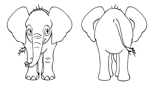 Lade dir ein Ausmalbild von der Sendung "Löwenzähnchen“ herunter. Male den Elefant mit Stiften bunt aus.