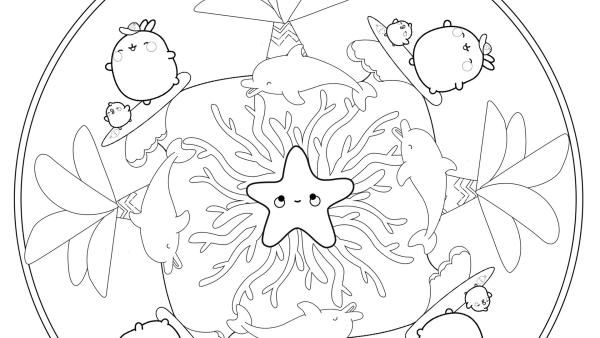 Ausmalbild "Mandala Am Strand"
