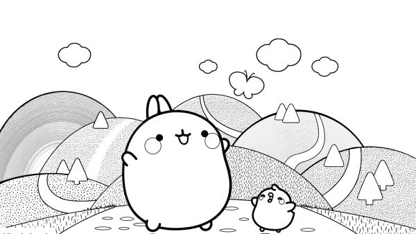 Ausmalbilder Molang | Rechte: hr/ millimages
