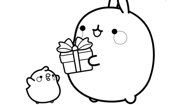 Molang überrascht Piu Piu mit einem Geschenk | Rechte: KiKA