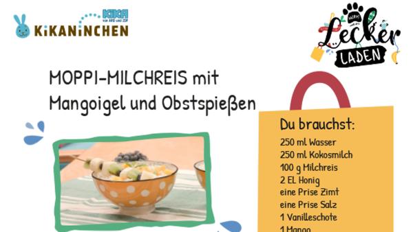 Rezept zum Ausdrucken für einen Milchreis aus Kokosmilch mit Zutatenliste und Schritt-für-Schritt-Anleitung.