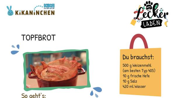 Rezept zum Ausdrucken für ein selbtsgebackenes Brot im Topf mit Zutatenliste und Schritt-für-Schritt-Anleitung.