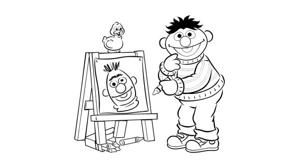 Ernie malt | Rechte: Sesame Workshop